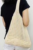 namcoverse Solid Hollow Out Knit Shoulder Bag