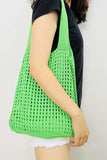 namcoverse Solid Hollow Out Knit Shoulder Bag