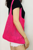 namcoverse Solid Hollow Out Knit Shoulder Bag