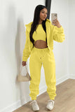 namcoverse Solid Hoodie Vest Three-piece Pants Suits