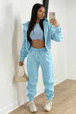 namcoverse Solid Hoodie Vest Three-piece Pants Suits