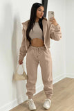 namcoverse Solid Hoodie Vest Three-piece Pants Suits