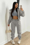 namcoverse Solid Hoodie Vest Three-piece Pants Suits