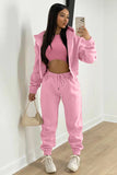 namcoverse Solid Hoodie Vest Three-piece Pants Suits