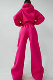 namcoverse Solid Hoodie Wide Leg Long Pants Suits