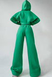 namcoverse Solid Hoodie Wide Leg Long Pants Suits