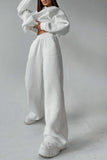 namcoverse Solid Hoodie Wide Leg Long Pants Suits