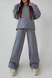 namcoverse Solid Hoodie Wide Leg Long Pants Suits