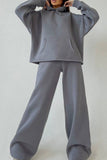 namcoverse Solid Hoodie Wide Leg Long Pants Suits