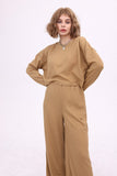 namcoverse Waffle Solid Pullover Top & Knit Wide Pants