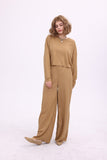 namcoverse Waffle Solid Pullover Top & Knit Wide Pants