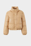 namcoverse Solid Stand Collar PU Cotton Jacket