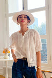 namcoverse Lace Crochet Button-Up Cotton Shirts