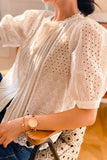 namcoverse Lace Crochet Button-Up Cotton Shirts