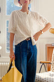 namcoverse Lace Crochet Button-Up Cotton Shirts