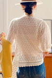 namcoverse Lace Crochet Button-Up Cotton Shirts