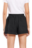 namcoverse Solid Color Cotton Tie-Strap Shorts