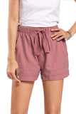 namcoverse Solid Color Cotton Tie-Strap Shorts