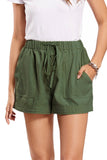 namcoverse Solid Color Cotton Tie-Strap Shorts