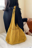 namcoverse Solid Color Crochet Tote Bag