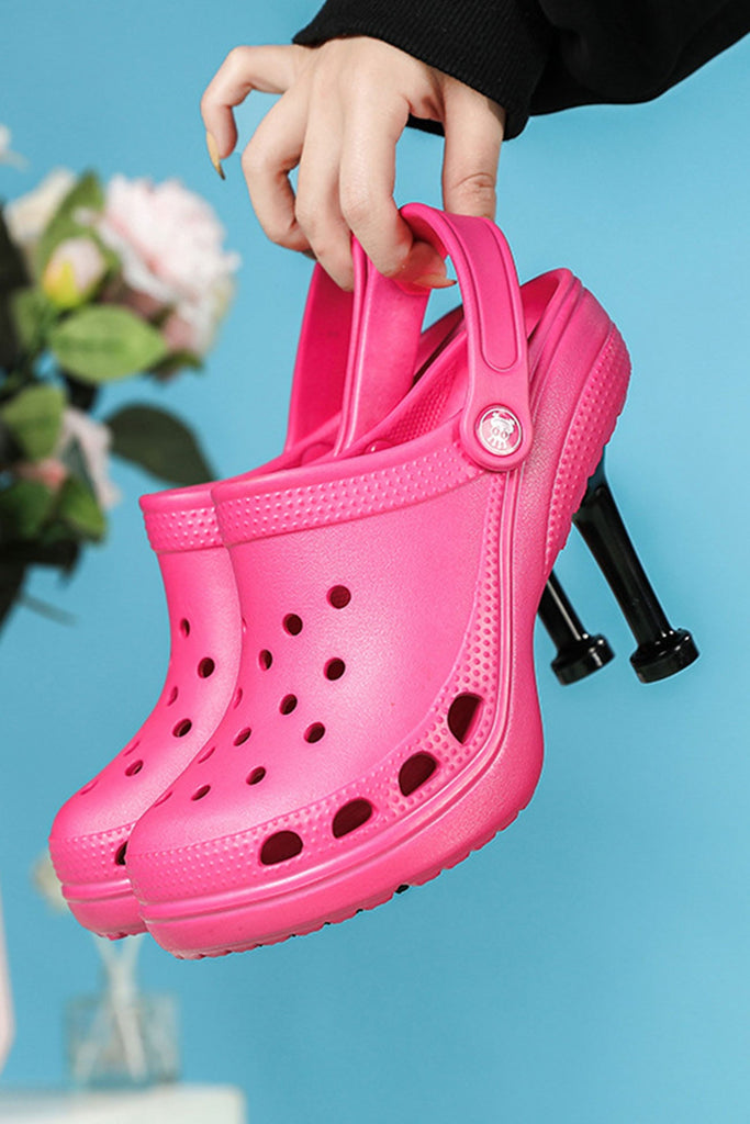 namcoverse Solid Color High Heel Clog