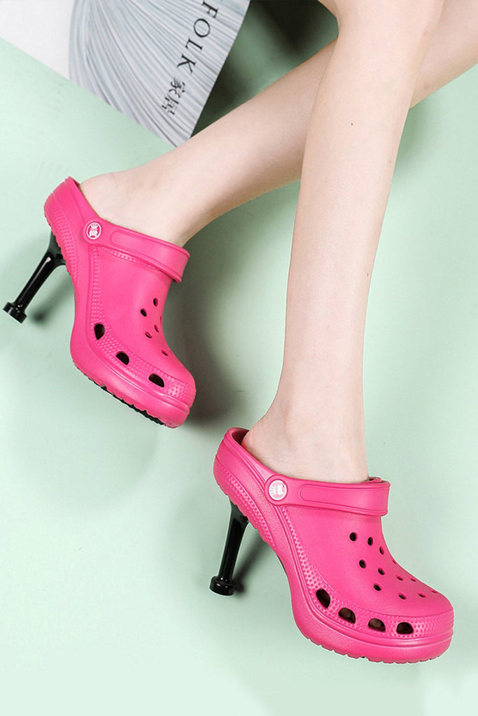 namcoverse Solid Color High Heel Clog