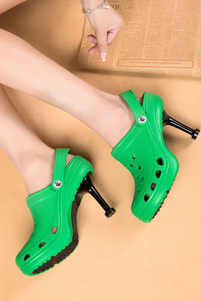 namcoverse Solid Color High Heel Clog