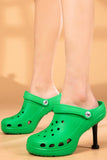 namcoverse Solid Color High Heel Clog