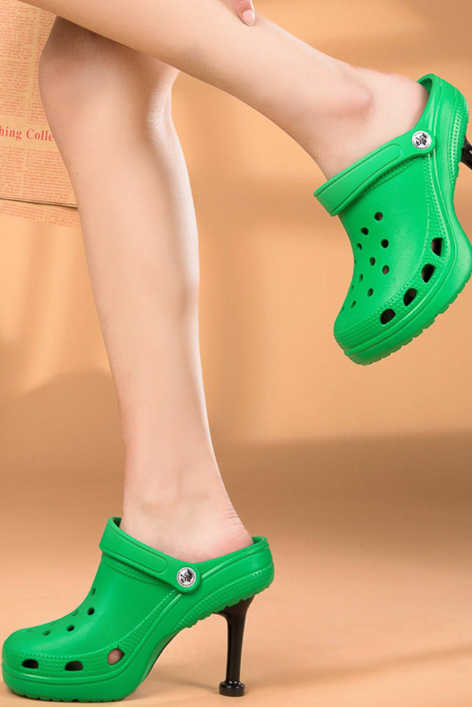 namcoverse Solid Color High Heel Clog