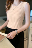 namcoverse ARO LORA Solid Color Knitted Tank Top