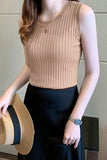 namcoverse ARO LORA Solid Color Knitted Tank Top