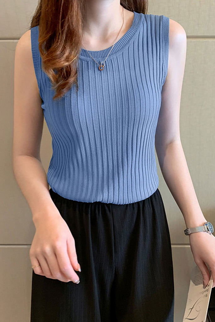 namcoverse ARO LORA Solid Color Knitted Tank Top