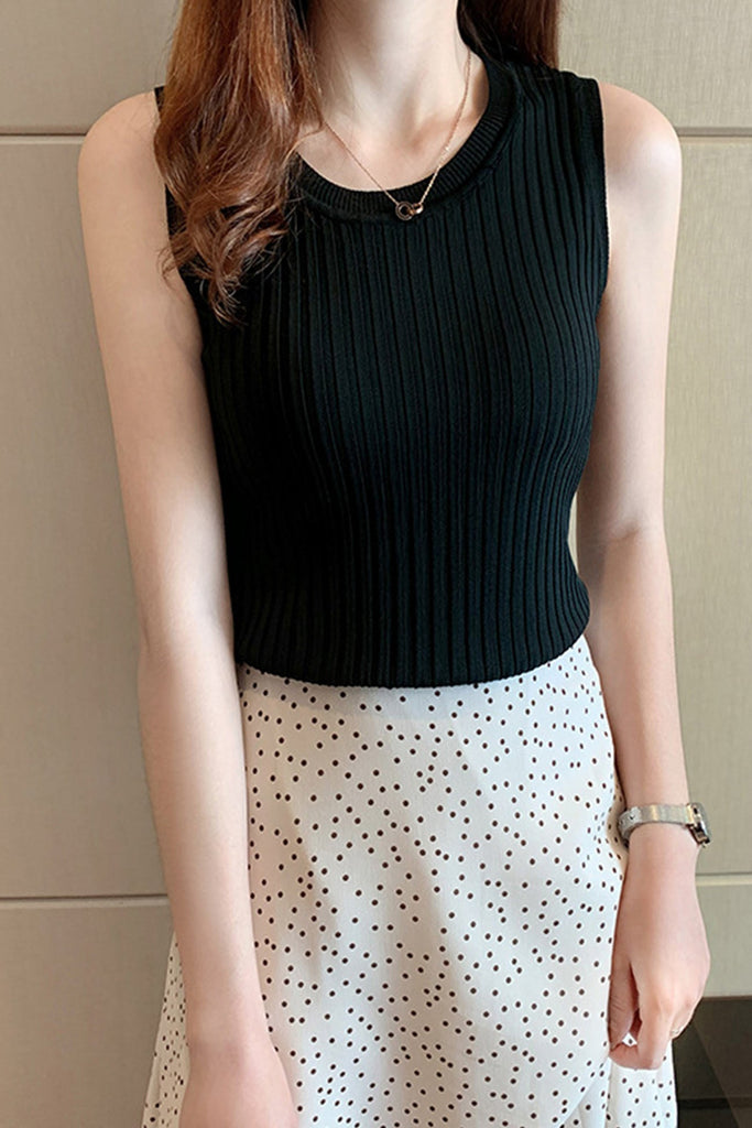 namcoverse ARO LORA Solid Color Knitted Tank Top