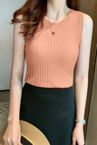namcoverse ARO LORA Solid Color Knitted Tank Top