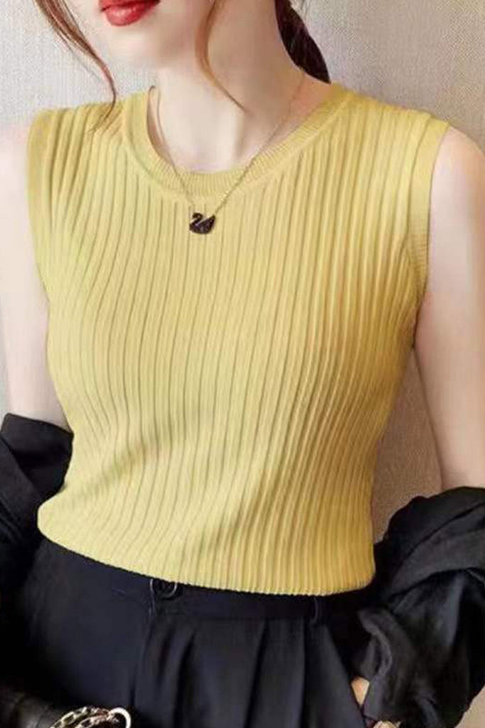 namcoverse ARO LORA Solid Color Knitted Tank Top