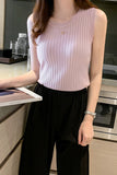 namcoverse ARO LORA Solid Color Knitted Tank Top