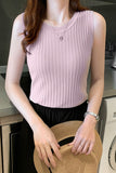 namcoverse ARO LORA Solid Color Knitted Tank Top