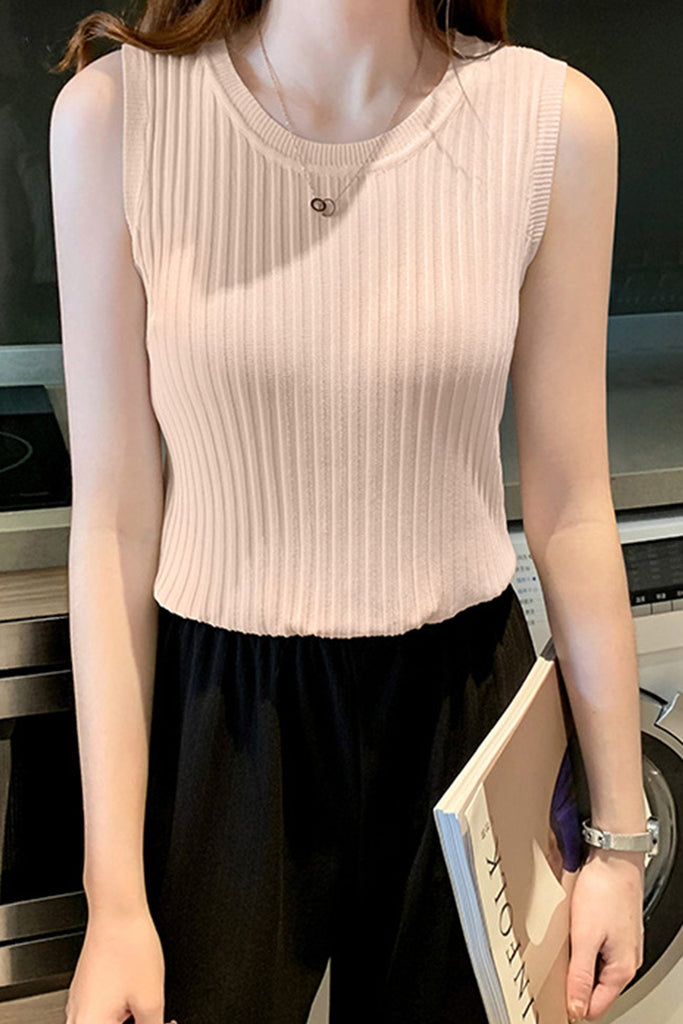 namcoverse ARO LORA Solid Color Knitted Tank Top