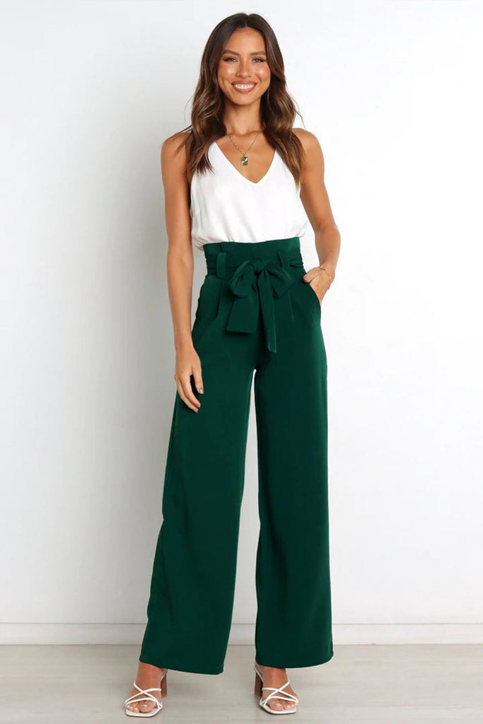 namcoverse Solid Color Wide Leg Suit Pants