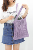 namcoverse Solid Hollow-out Crochet Tote Bag