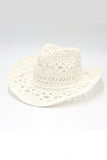 namcoverse Solid Hollow-out Woven Denim Straw Hat