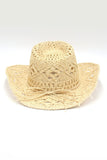 namcoverse Solid Hollow-out Woven Denim Straw Hat