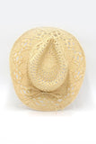 namcoverse Solid Hollow-out Woven Denim Straw Hat