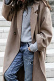 namcoverse Solid Lapel Long Coat