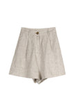 namcoverse Solid Linen High Waist Shorts