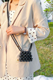 namcoverse Solid Pearl Beaded Handmade Crossbody Bag