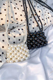 namcoverse Solid Pearl Beaded Handmade Crossbody Bag