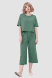 namcoverse Solid Short Sleeve Top & Elastic Waist Pants