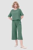 namcoverse Solid Short Sleeve Top & Elastic Waist Pants