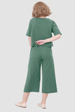 namcoverse Solid Short Sleeve Top & Elastic Waist Pants